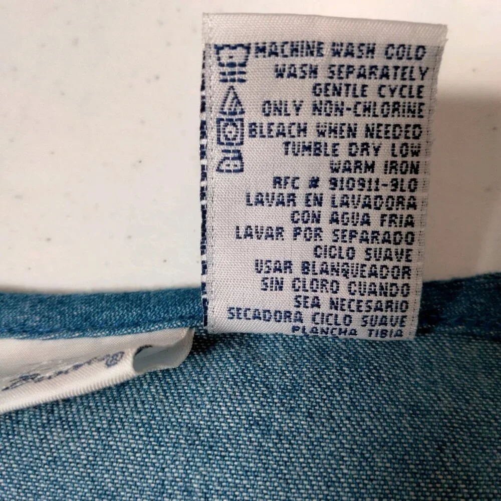 Vintage Bobbie Brooks Vest XL Blue Chambray Quilting Sewing Grannycore - Picture 6 of 14